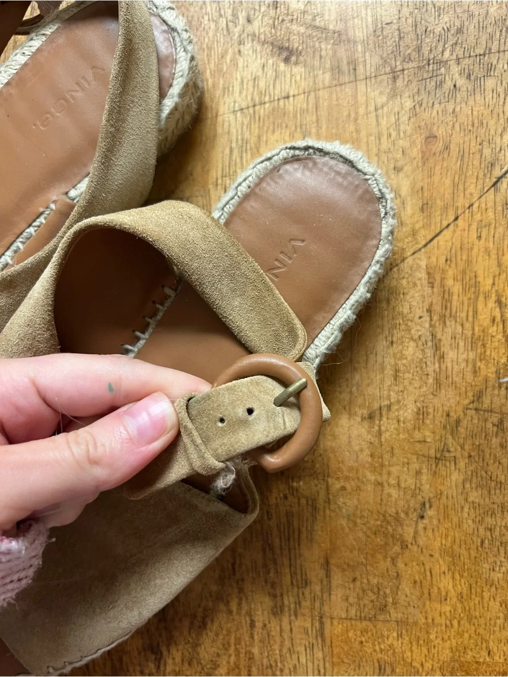 Vince Tan Suede Espadrille Sandals